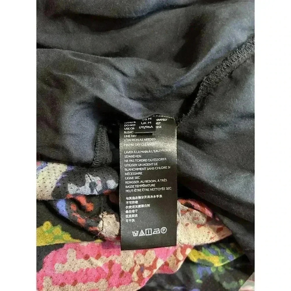 Anthropologie Astrid Needlepoint Floral Pockets V-Neck Mini Dress Modal Size Med - Picture 9 of 9